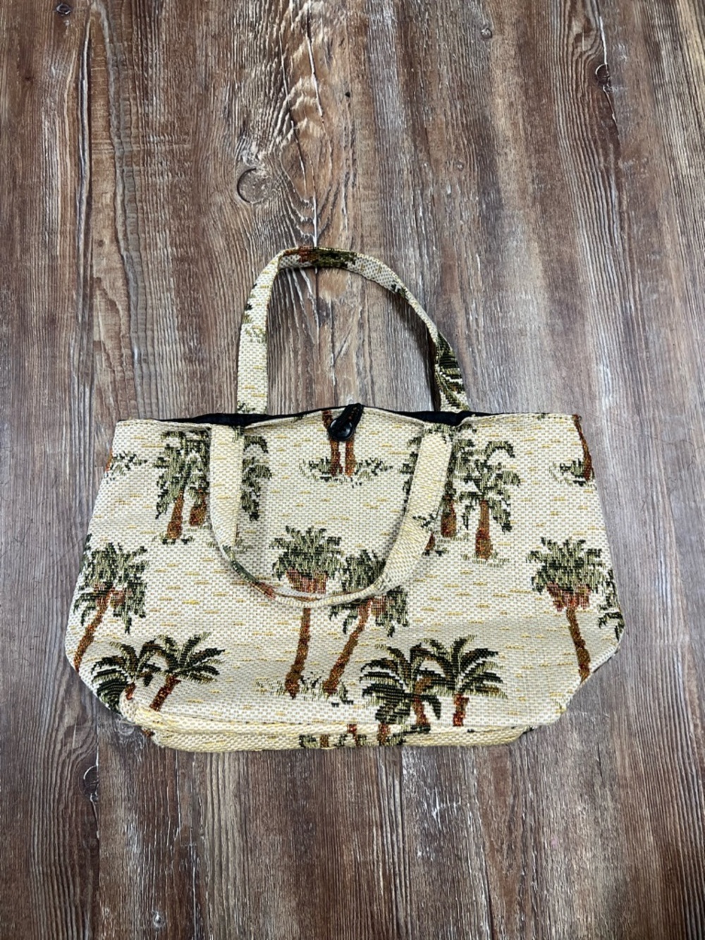 Vintage small Tropical palm tree tapestry bag
